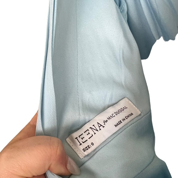 MAC DUGGAL | Powder Blue Grecian Gown Maxi Pleated Chiffon Sleeveless V Neck - Picture 5 of 6